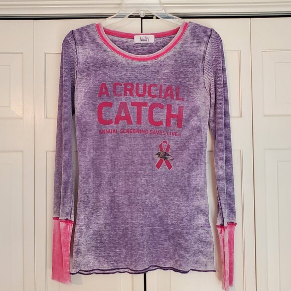 TOUCH BY ALYSSA MILANO BALTIMORE RAVENS LONG SLEEVE THERMAL T-SHIRT SMALL - Picture 1 of 12